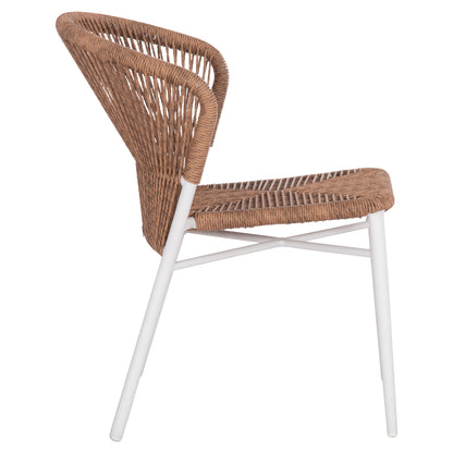 ΚΑΡΕΚΛΑ ΑΛΟΥΜΙΝΙΟΥ LYNN ΛΕΥΚΟΣ ΣΚΕΛΕΤΟΣ P.E. RATTAN ΦΥΣΙΚΟ 57x61x79