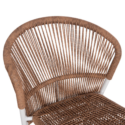 ΚΑΡΕΚΛΑ ΑΛΟΥΜΙΝΙΟΥ LYNN ΛΕΥΚΟΣ ΣΚΕΛΕΤΟΣ P.E. RATTAN ΦΥΣΙΚΟ 57x61x79