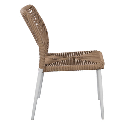 WHITE ALUMINUM CHAIR WITH BEIGE PE ROPE 45x63x82