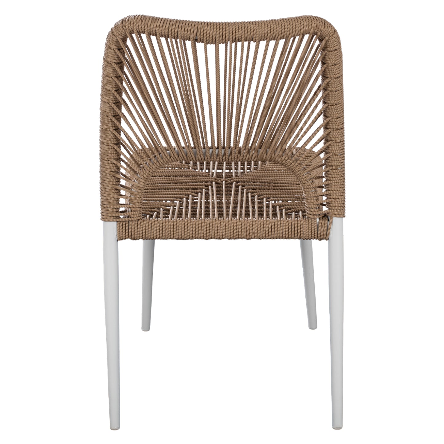 WHITE ALUMINUM CHAIR WITH BEIGE PE ROPE 45x63x82