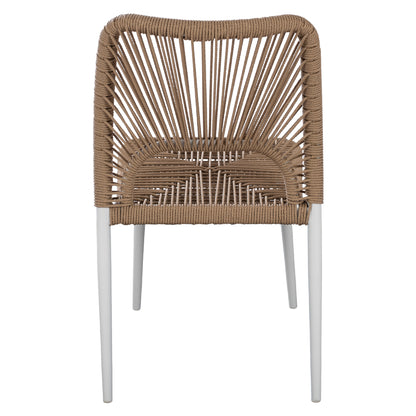 WHITE ALUMINUM CHAIR WITH BEIGE PE ROPE 45x63x82
