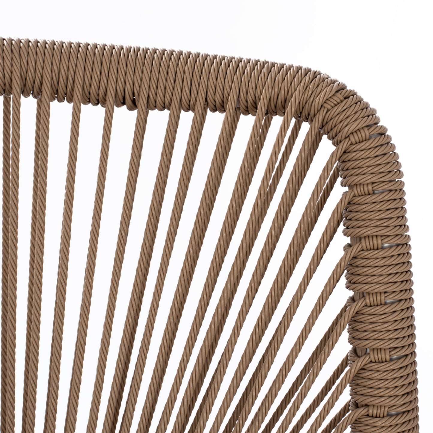 WHITE ALUMINUM CHAIR WITH BEIGE PE ROPE 45x63x82