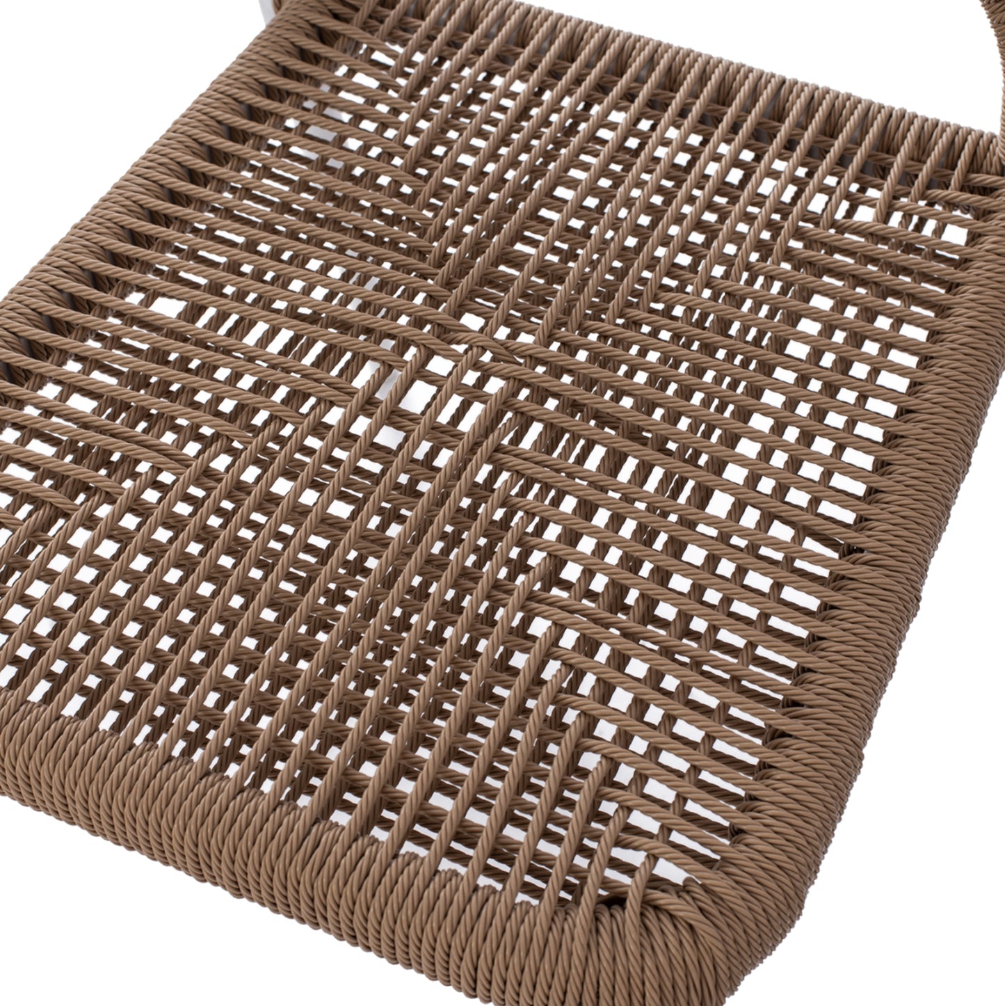 WHITE ALUMINUM CHAIR WITH BEIGE PE ROPE 45x63x82