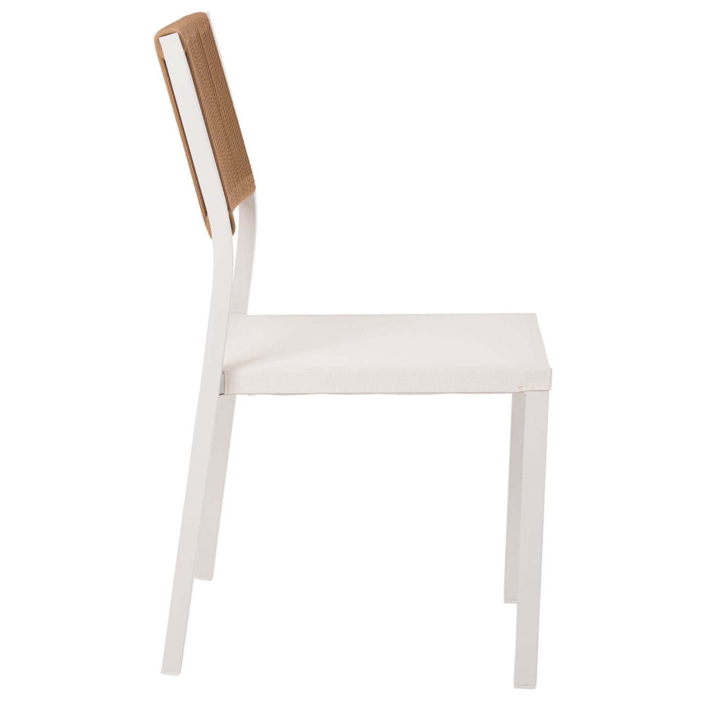 ΚΑΡΕΚΛΑ ΑΛΟΥΜΙΝΙΟΥ ΛΕΥΚΗ ΜΠΕΖ RATTAN & TEXTLINE 46x55,5x83