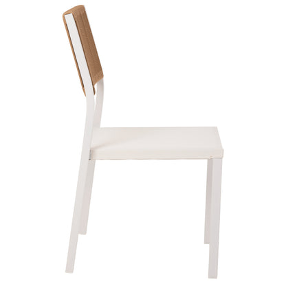 ΚΑΡΕΚΛΑ ΑΛΟΥΜΙΝΙΟΥ ΛΕΥΚΗ ΜΠΕΖ RATTAN & TEXTLINE 46x55,5x83