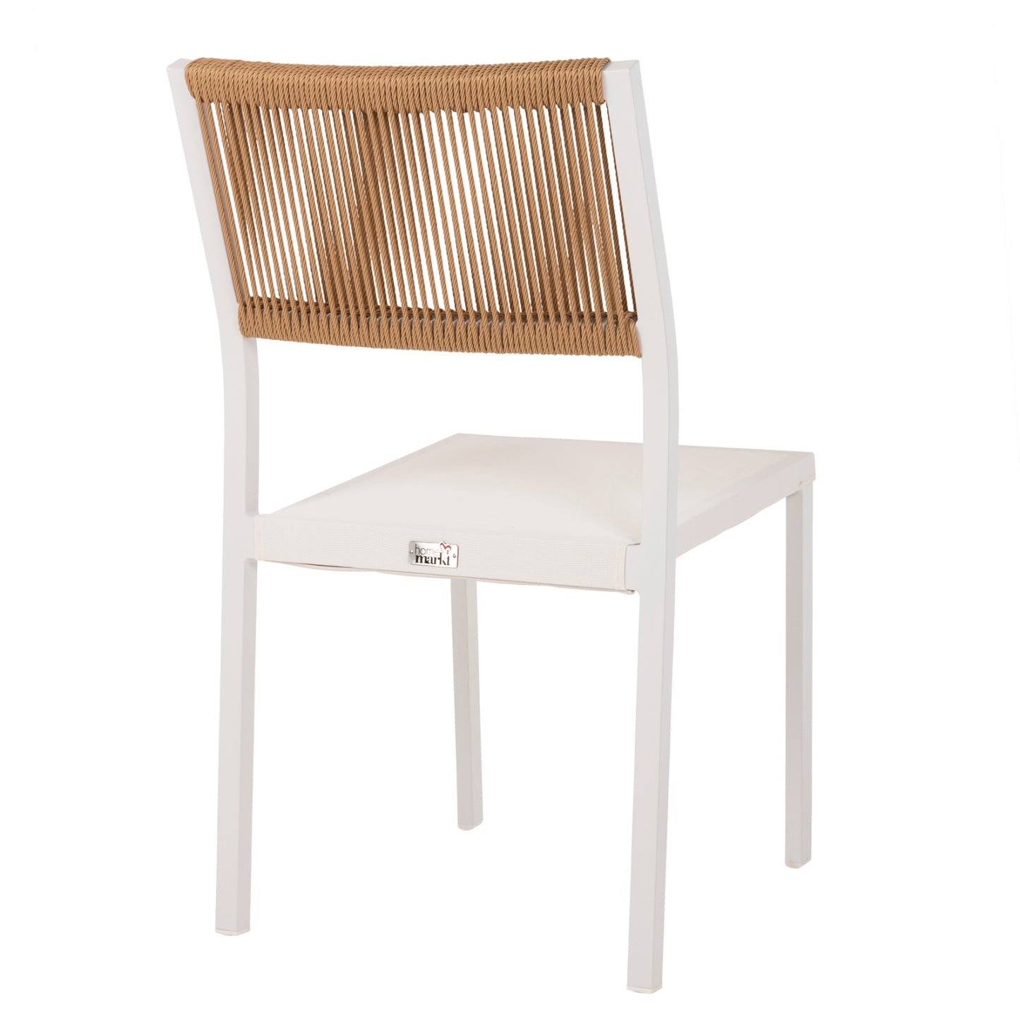 ΚΑΡΕΚΛΑ ΑΛΟΥΜΙΝΙΟΥ ΛΕΥΚΗ ΜΠΕΖ RATTAN & TEXTLINE 46x55,5x83