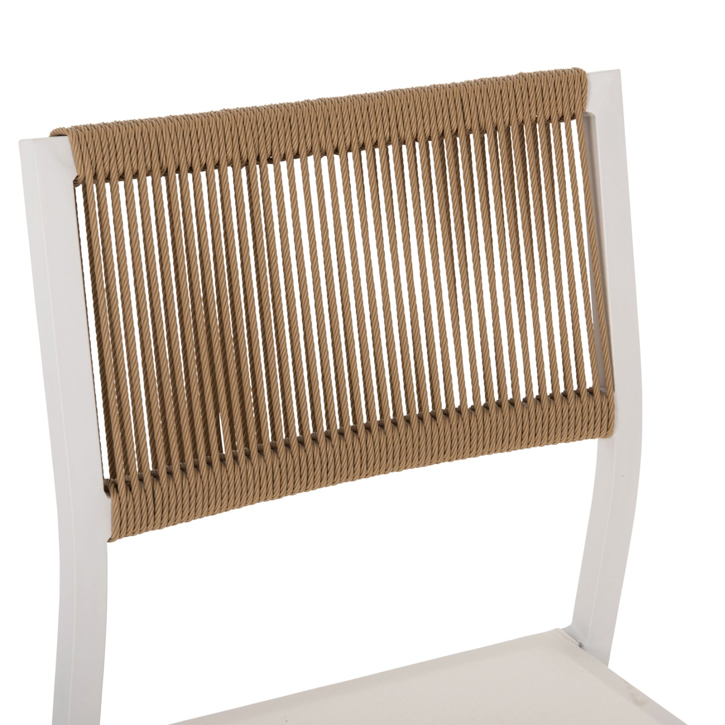 ΚΑΡΕΚΛΑ ΑΛΟΥΜΙΝΙΟΥ ΛΕΥΚΗ ΜΠΕΖ RATTAN & TEXTLINE 46x55,5x83