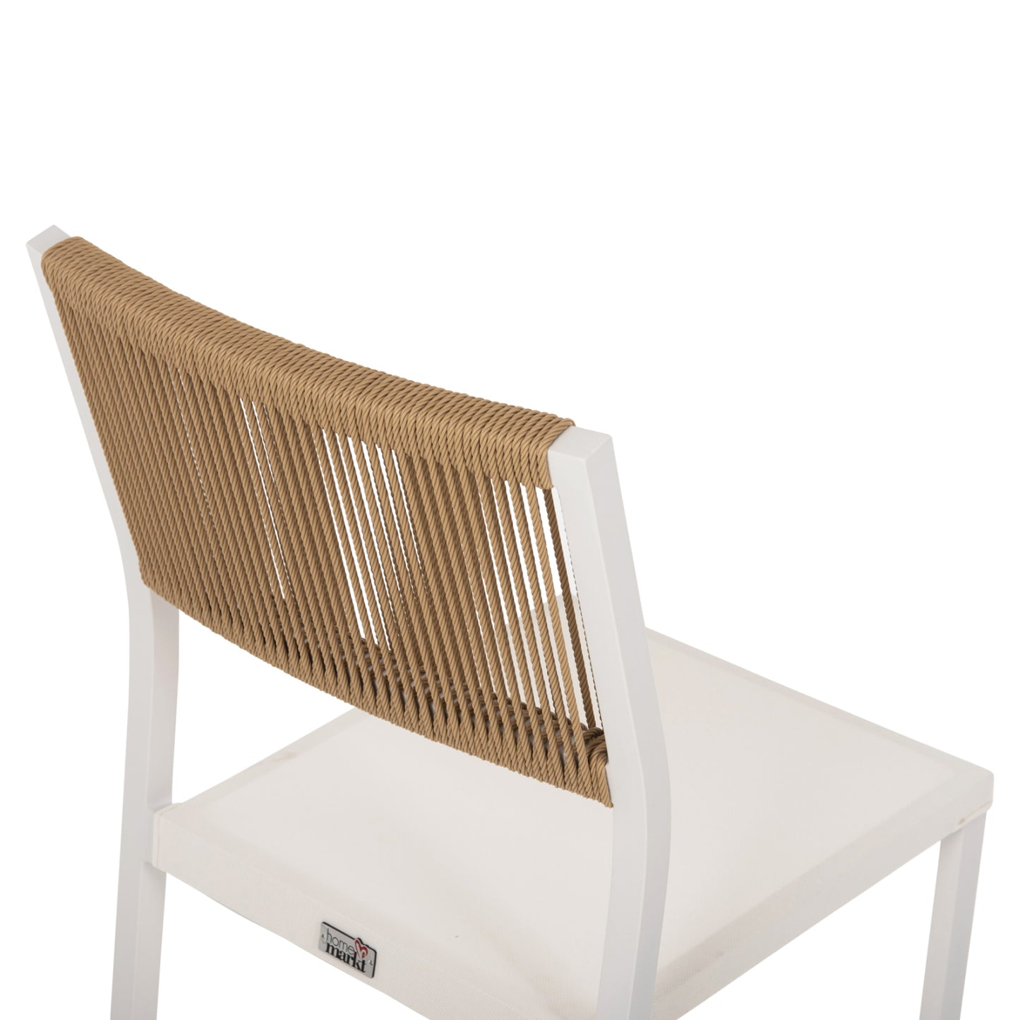 ΚΑΡΕΚΛΑ ΑΛΟΥΜΙΝΙΟΥ ΛΕΥΚΗ ΜΠΕΖ RATTAN & TEXTLINE 46x55,5x83