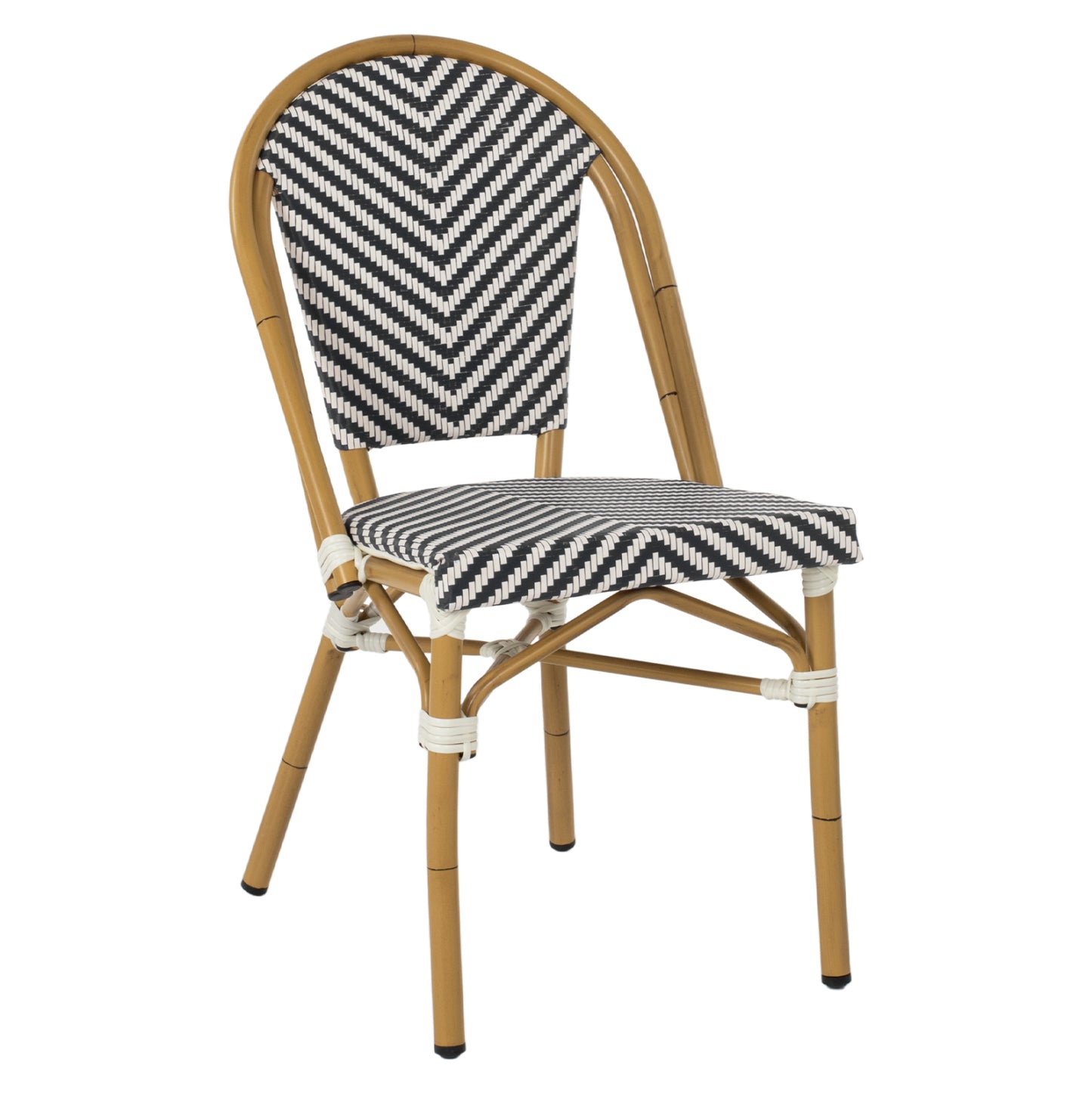 BAMBOO LOOK CHAIR BLACK WHITE 46x56x88