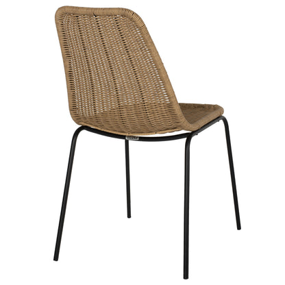 ΚΑΡΕΚΛΑ ΕΠΑΓΓΕΛΜΑΤΙΚΗ ΜΕΤΑΛΛΟ ΜΑΥΡΟ ΜΕ RATTAN ΦΥΣΙΚΟ 43.5x63x82