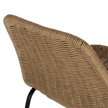 ΚΑΡΕΚΛΑ ΕΠΑΓΓΕΛΜΑΤΙΚΗ ΜΕΤΑΛΛΟ ΜΑΥΡΟ ΜΕ RATTAN ΦΥΣΙΚΟ 43.5x63x82