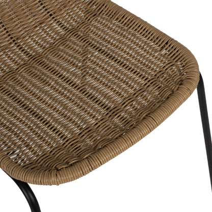 ΚΑΡΕΚΛΑ ΕΠΑΓΓΕΛΜΑΤΙΚΗ ΜΕΤΑΛΛΟ ΜΑΥΡΟ ΜΕ RATTAN ΦΥΣΙΚΟ 43.5x63x82