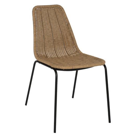 ΚΑΡΕΚΛΑ ΕΠΑΓΓΕΛΜΑΤΙΚΗ ΜΕΤΑΛΛΟ ΜΑΥΡΟ ΜΕ RATTAN ΦΥΣΙΚΟ 43.5x63x82