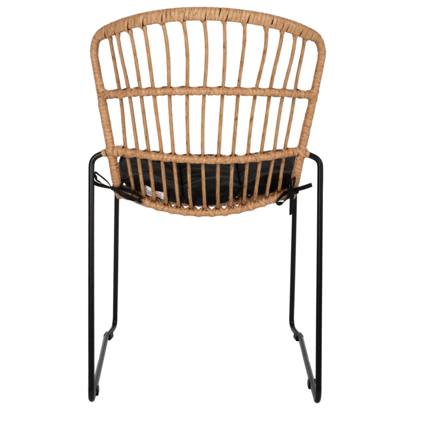ΚΑΡΕΚΛΑ ΜΕΤΑΛΛΙΚΗ ΜΑΥΡΗ ΜΑΥΡΟ ΜΑΞΙΛΑΡΙ & RATTAN ΦΥΣΙΚΟ 51.5x58x86