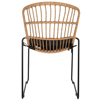 ΚΑΡΕΚΛΑ ΜΕΤΑΛΛΙΚΗ ΜΑΥΡΗ ΜΑΥΡΟ ΜΑΞΙΛΑΡΙ & RATTAN ΦΥΣΙΚΟ 51.5x58x86