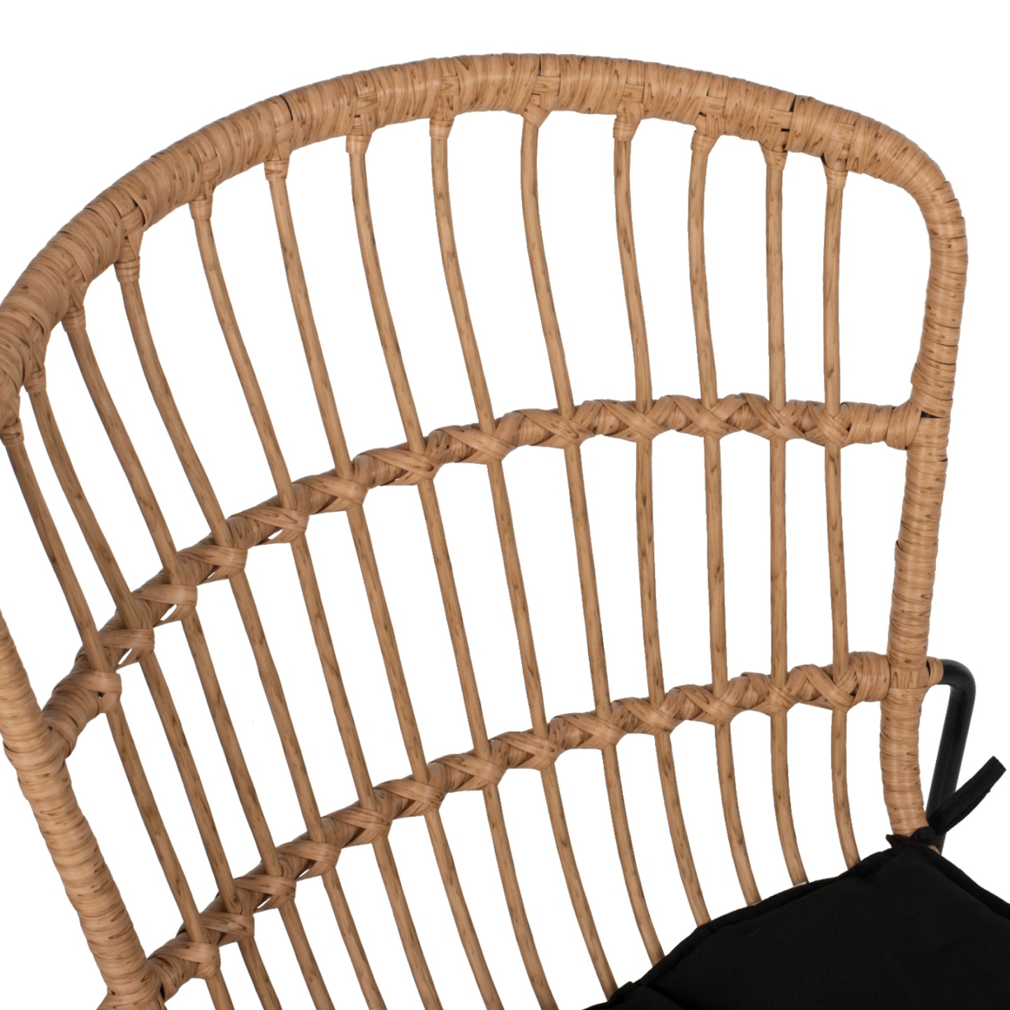 ΚΑΡΕΚΛΑ ΜΕΤΑΛΛΙΚΗ ΜΑΥΡΗ ΜΑΥΡΟ ΜΑΞΙΛΑΡΙ & RATTAN ΦΥΣΙΚΟ 51.5x58x86