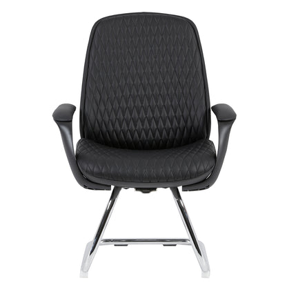 VELUM-s VISITOR CHAIR BLACK PU CHROME BASE 71x60x100