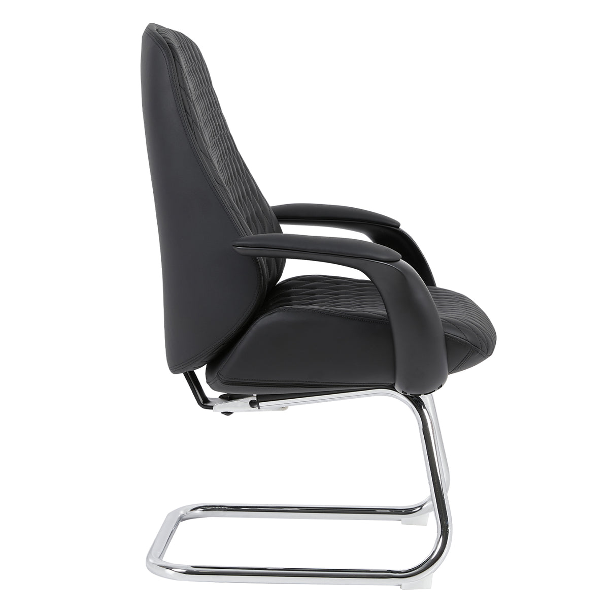 VELUM-s VISITOR CHAIR BLACK PU CHROME BASE 71x60x100