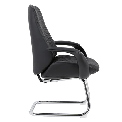 VELUM-s VISITOR CHAIR BLACK PU CHROME BASE 71x60x100