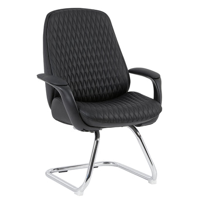 VELUM-s VISITOR CHAIR BLACK PU CHROME BASE 71x60x100