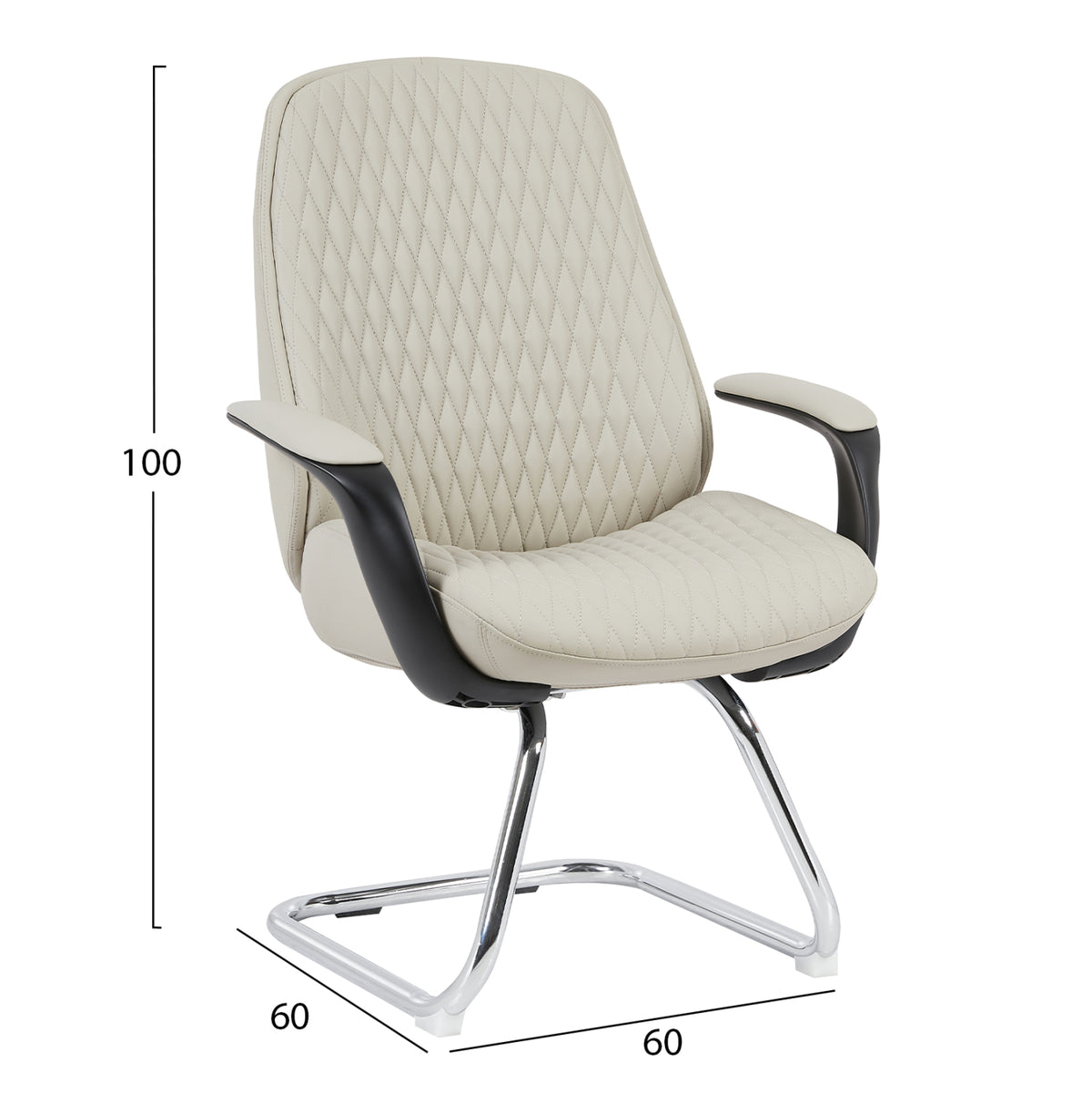 VELUM-S VISITOR CHAIR BEIGE PU CHROME BASE 71x60x100