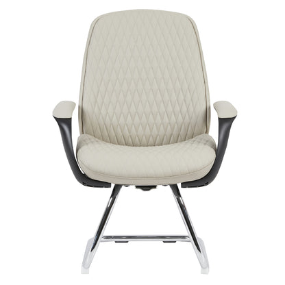 VELUM-S VISITOR CHAIR BEIGE PU CHROME BASE 71x60x100