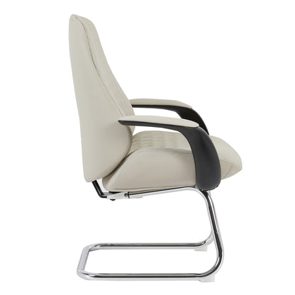 VELUM-S VISITOR CHAIR BEIGE PU CHROME BASE 71x60x100