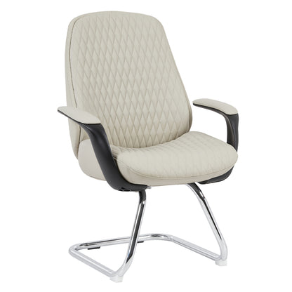 VELUM-S VISITOR CHAIR BEIGE PU CHROME BASE 71x60x100