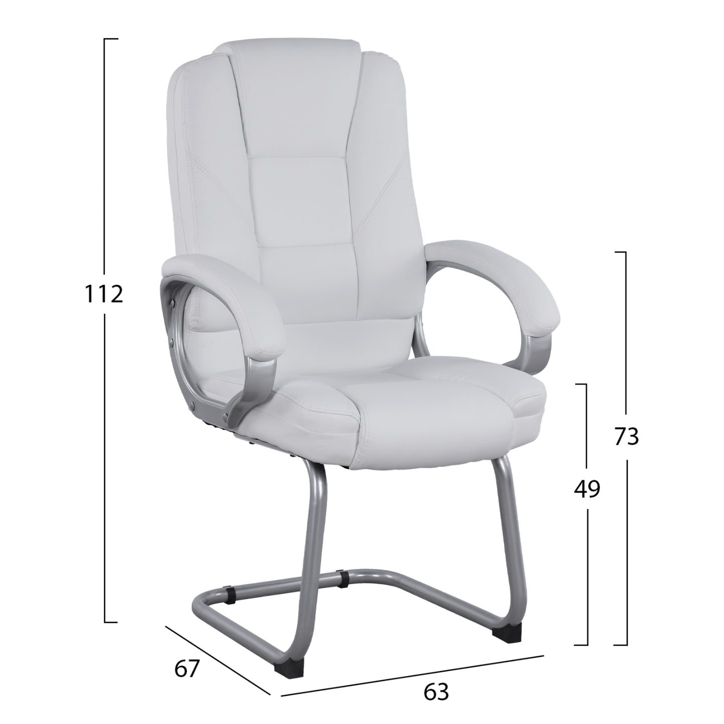 CHAIR DHARA WITH PU WHITE SORA 63x67x112