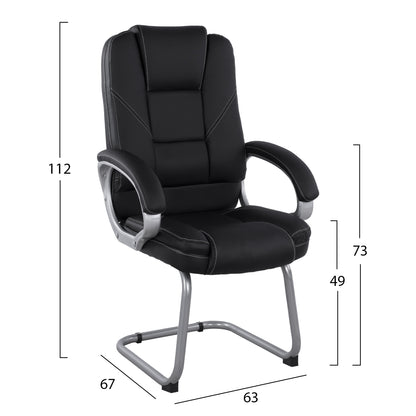 CHAIR DHARA WITH PU BLACK SORA 63x67x112