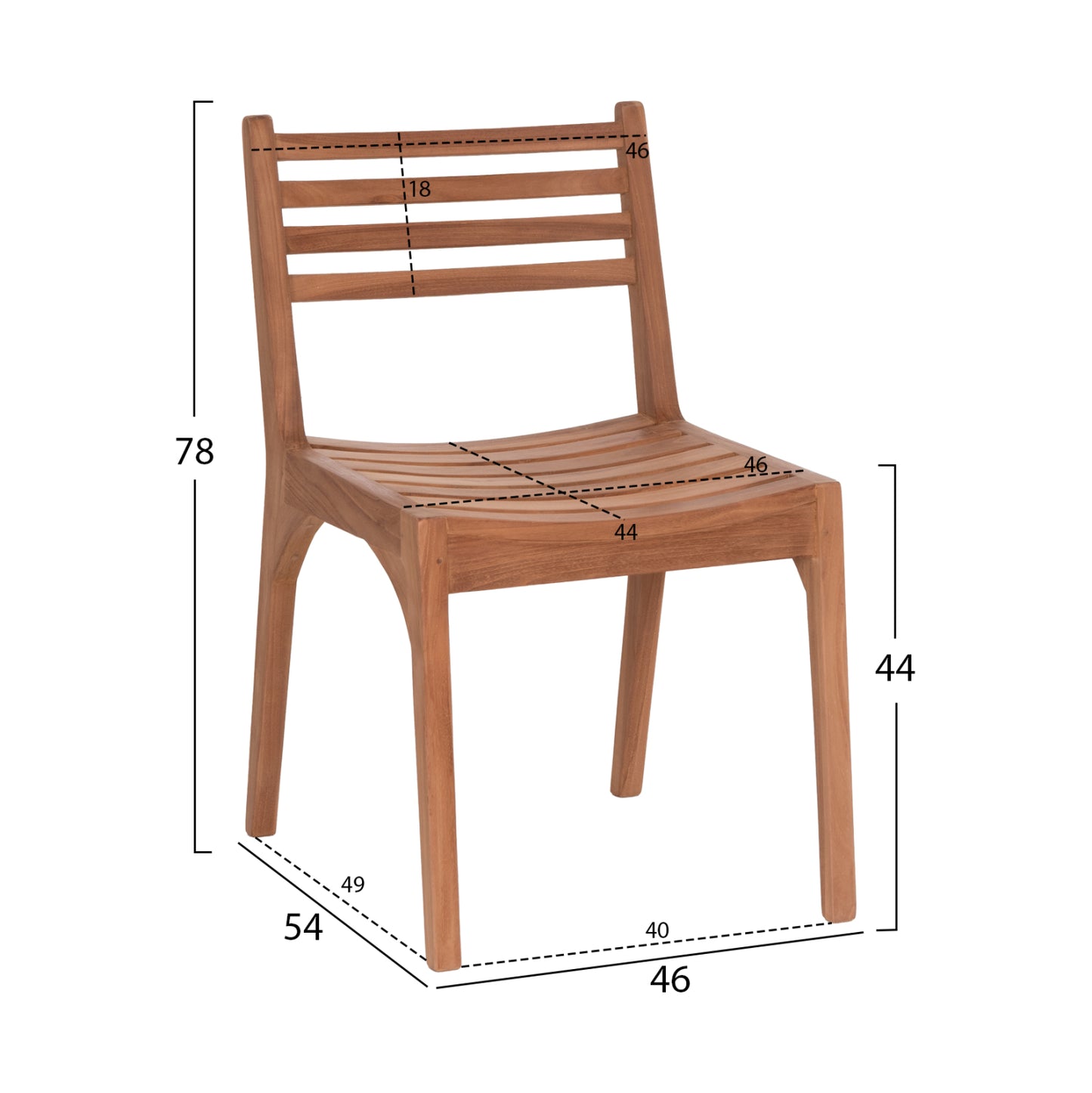 ΚΑΡΕΚΛΑ ΕΞΩΤ. ΧΩΡΟΥ PAVEL ΞΥΛΟ TEAK-ΦΥΣΙΚΟ ΧΡΩΜΑ 46x54x78