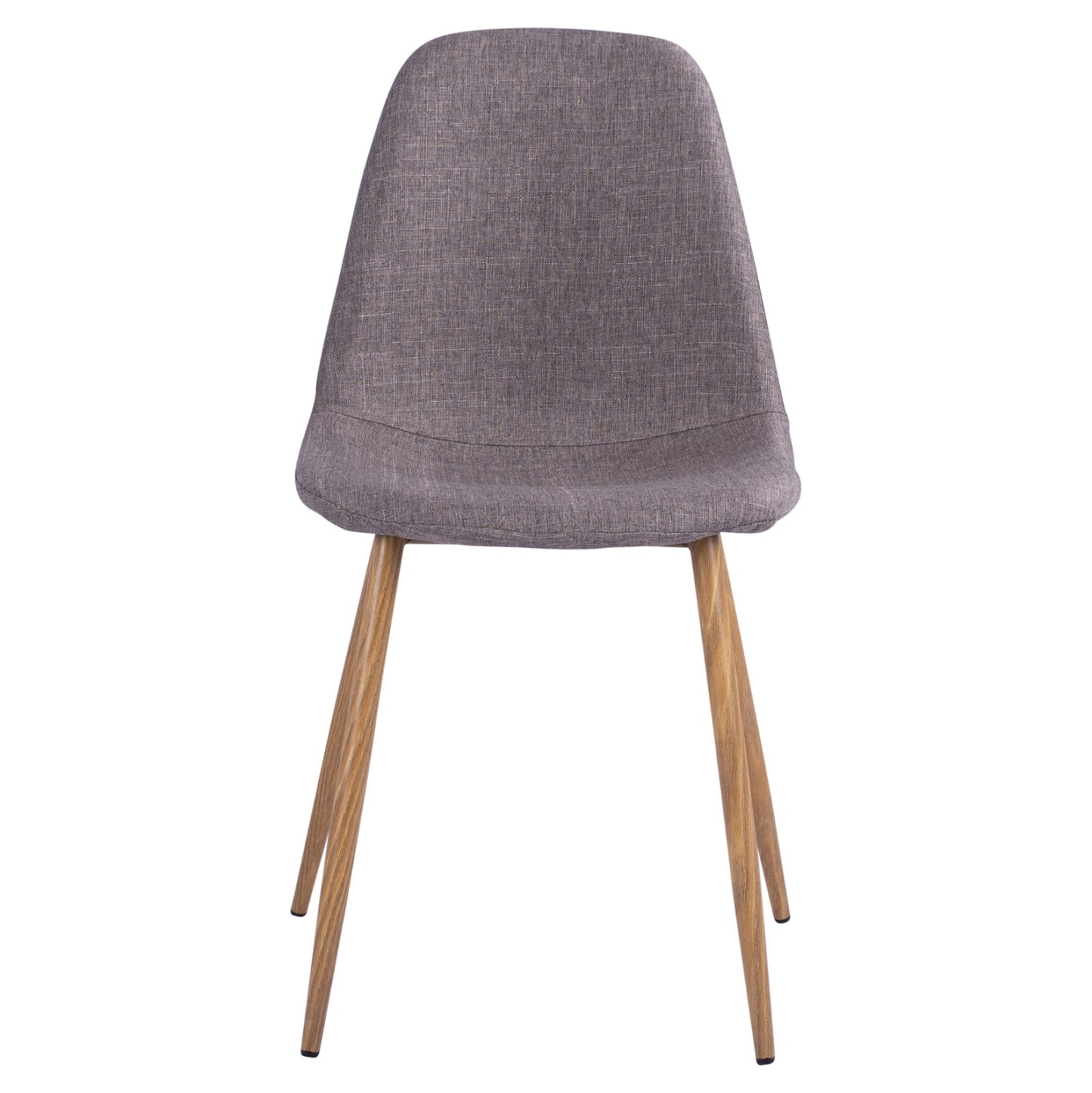 LEONARDO CHAIR WITH METAL LEGS & BROWN FABRIC 44x55x85