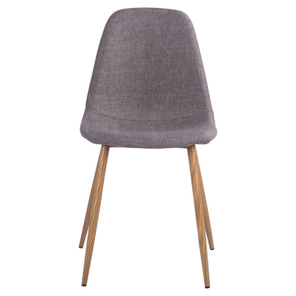 LEONARDO CHAIR WITH METAL LEGS & BROWN FABRIC 44x55x85