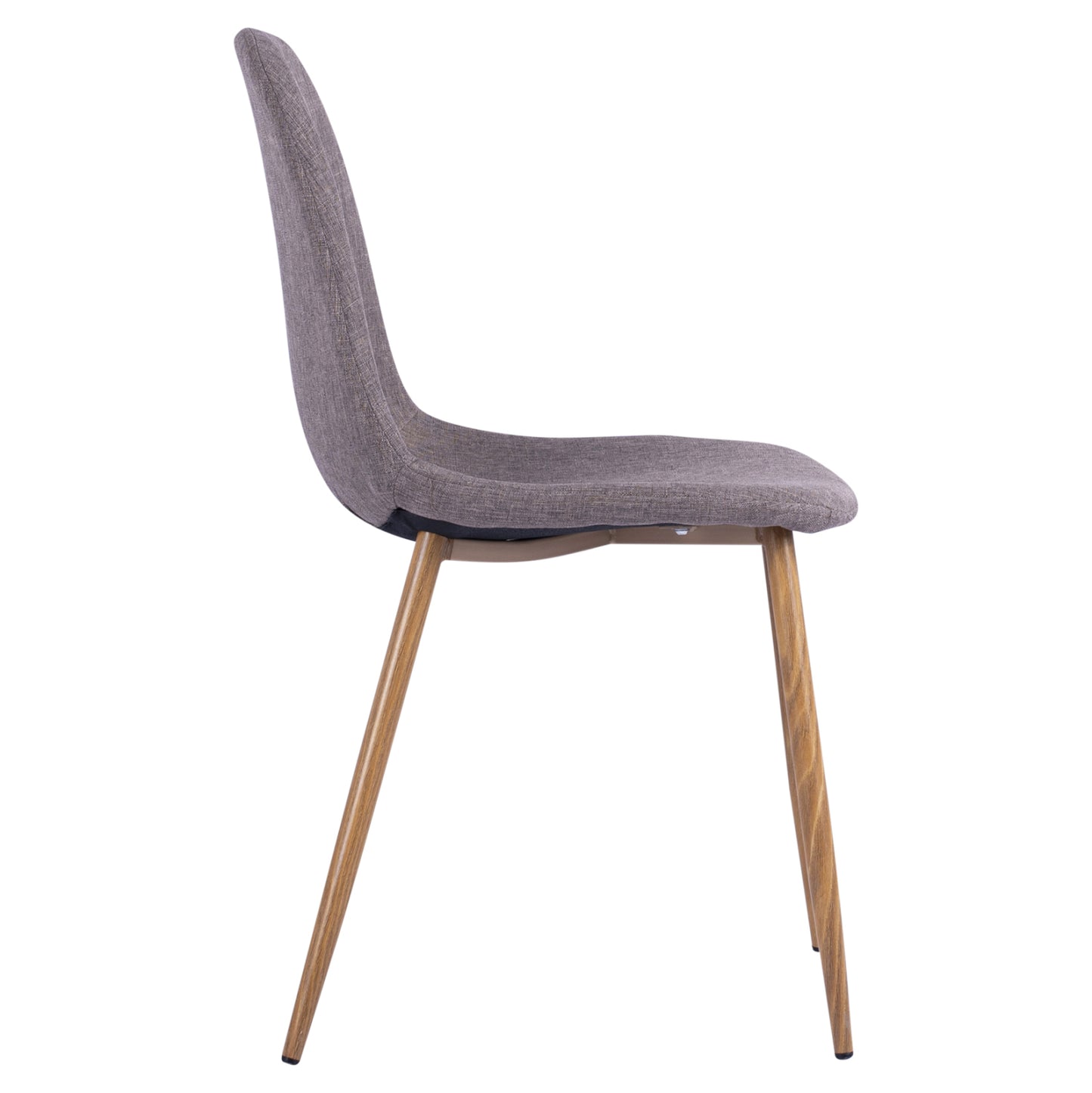LEONARDO CHAIR WITH METAL LEGS & BROWN FABRIC 44x55x85