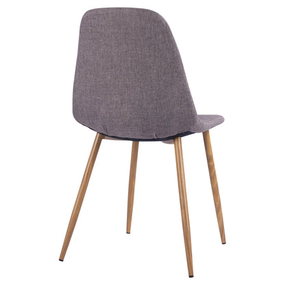 LEONARDO CHAIR WITH METAL LEGS & BROWN FABRIC 44x55x85