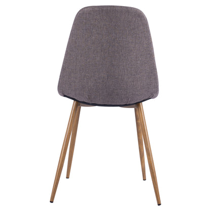 LEONARDO CHAIR WITH METAL LEGS & BROWN FABRIC 44x55x85