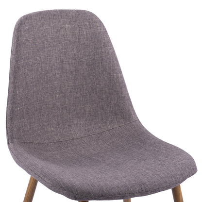 LEONARDO CHAIR WITH METAL LEGS & BROWN FABRIC 44x55x85