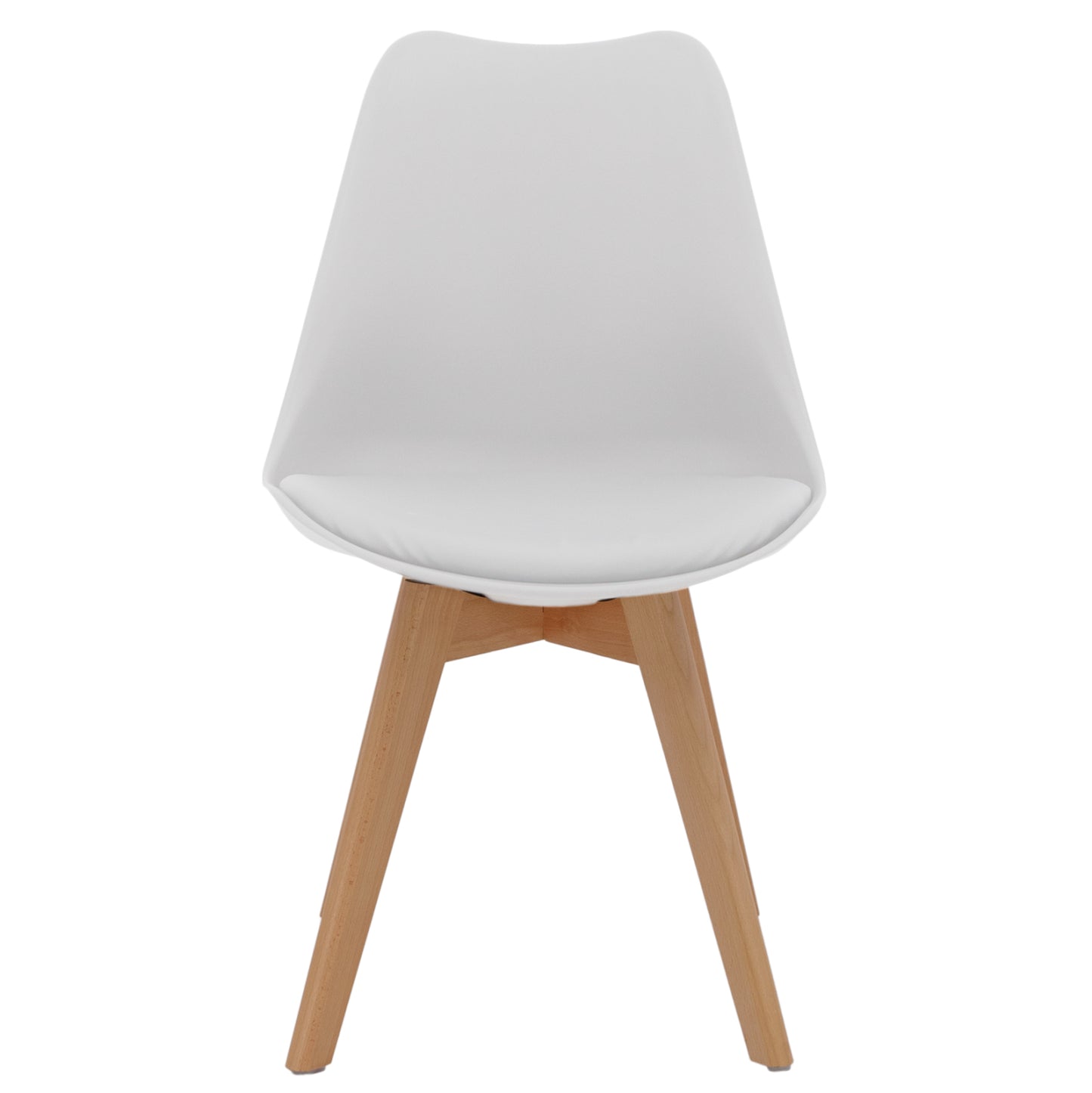 VEGAS CHAIR WITH WOODEN LEGS AND WHITE SEAT 47x56.6x82