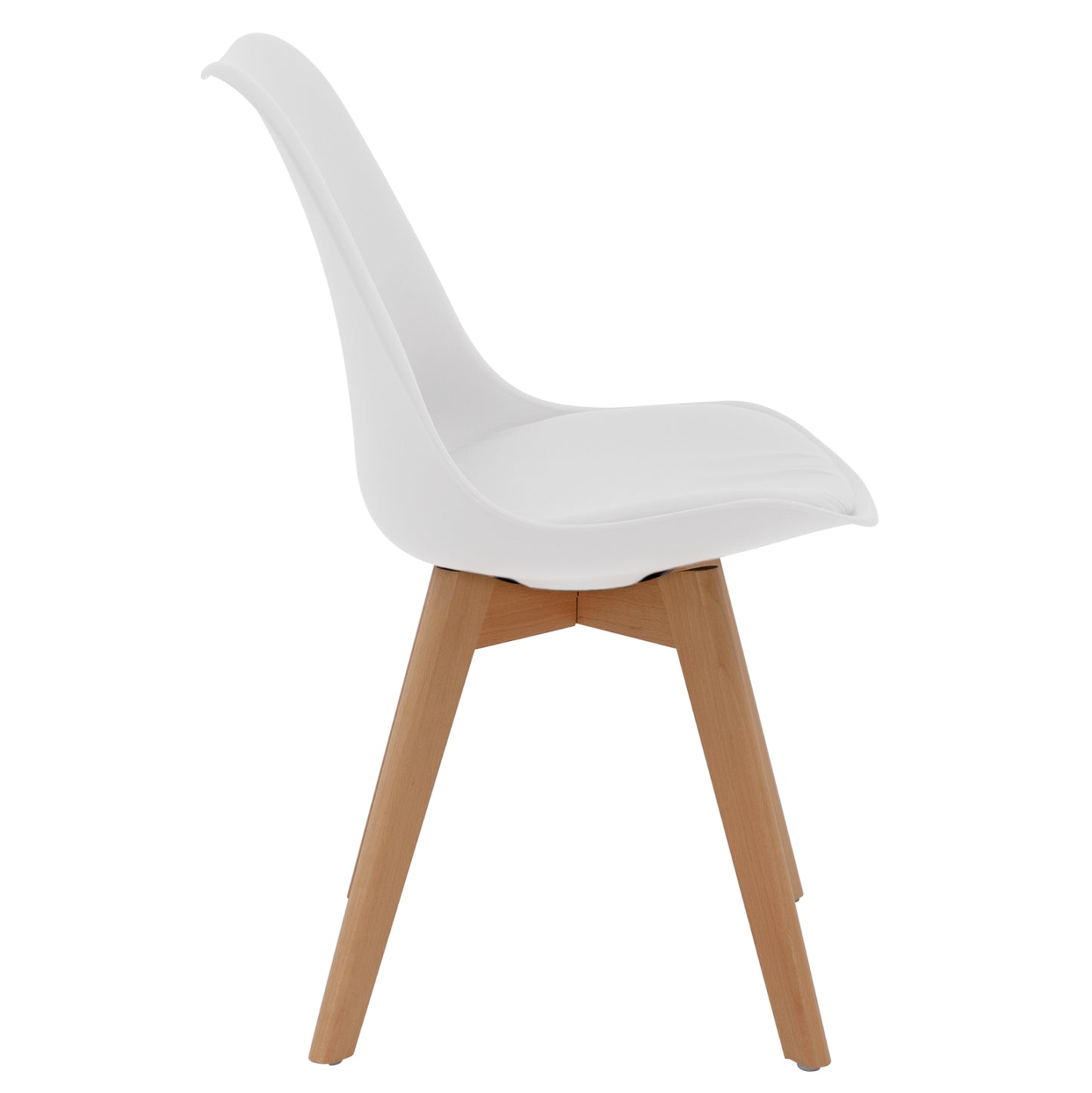 VEGAS CHAIR WITH WOODEN LEGS AND WHITE SEAT 47x56.6x82