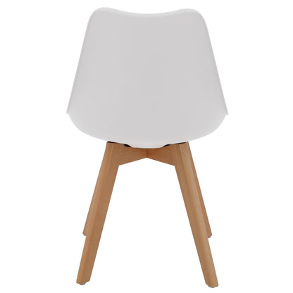 VEGAS CHAIR WITH WOODEN LEGS AND WHITE SEAT 47x56.6x82