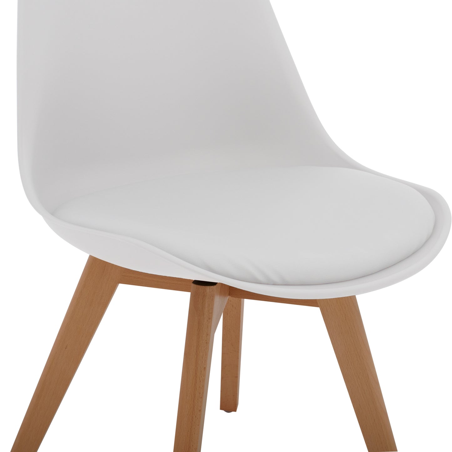 VEGAS CHAIR WITH WOODEN LEGS AND WHITE SEAT 47x56.6x82