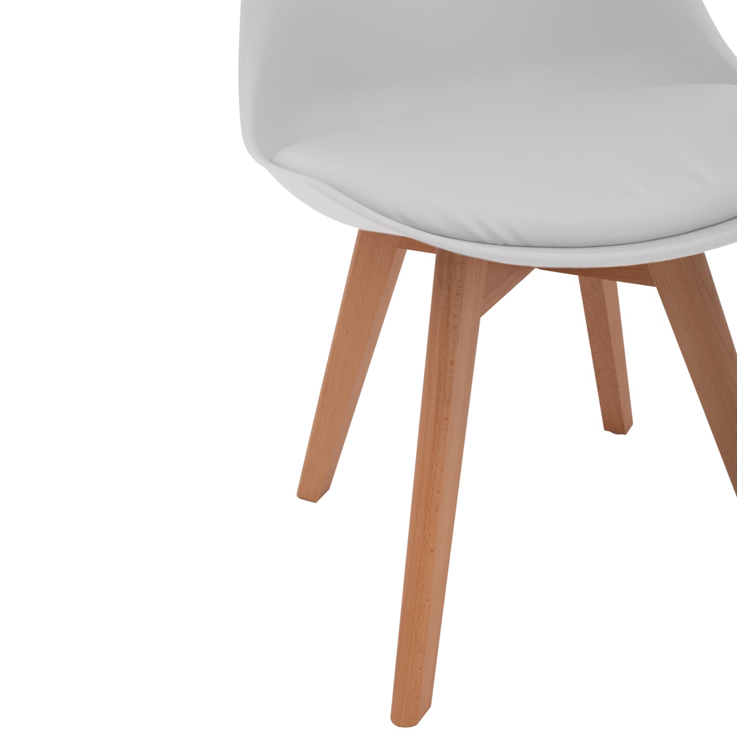 VEGAS CHAIR WITH WOODEN LEGS AND WHITE SEAT 47x56.6x82