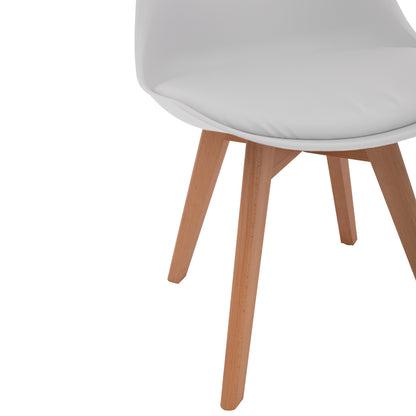 VEGAS CHAIR WITH WOODEN LEGS AND WHITE SEAT 47x56.6x82