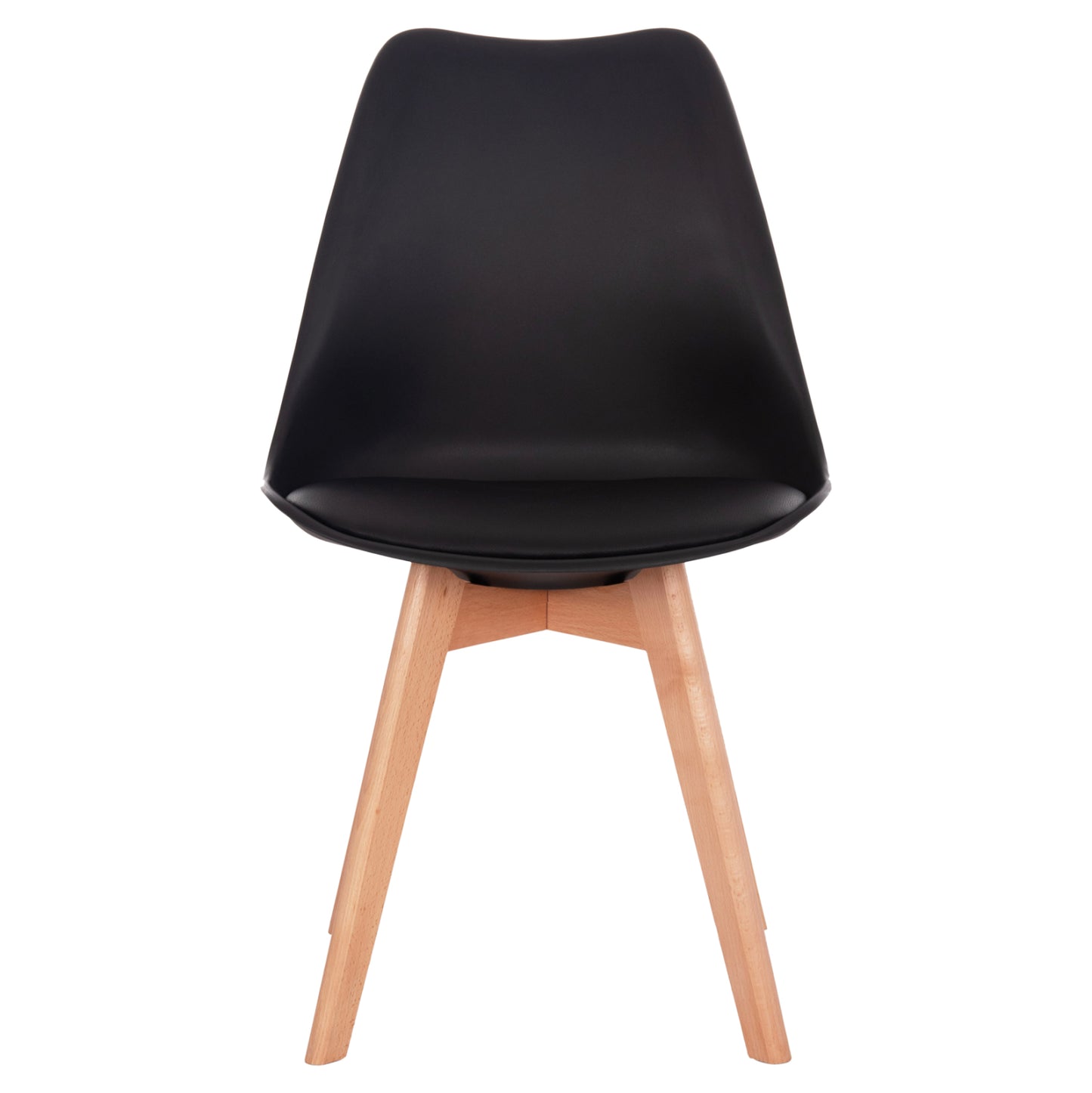 VEGAS CHAIR WITH WOODEN LEGS AND BLACK SEAT 48x49x81