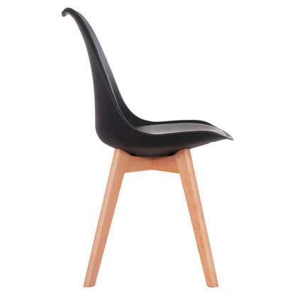 VEGAS CHAIR WITH WOODEN LEGS AND BLACK SEAT 48x49x81
