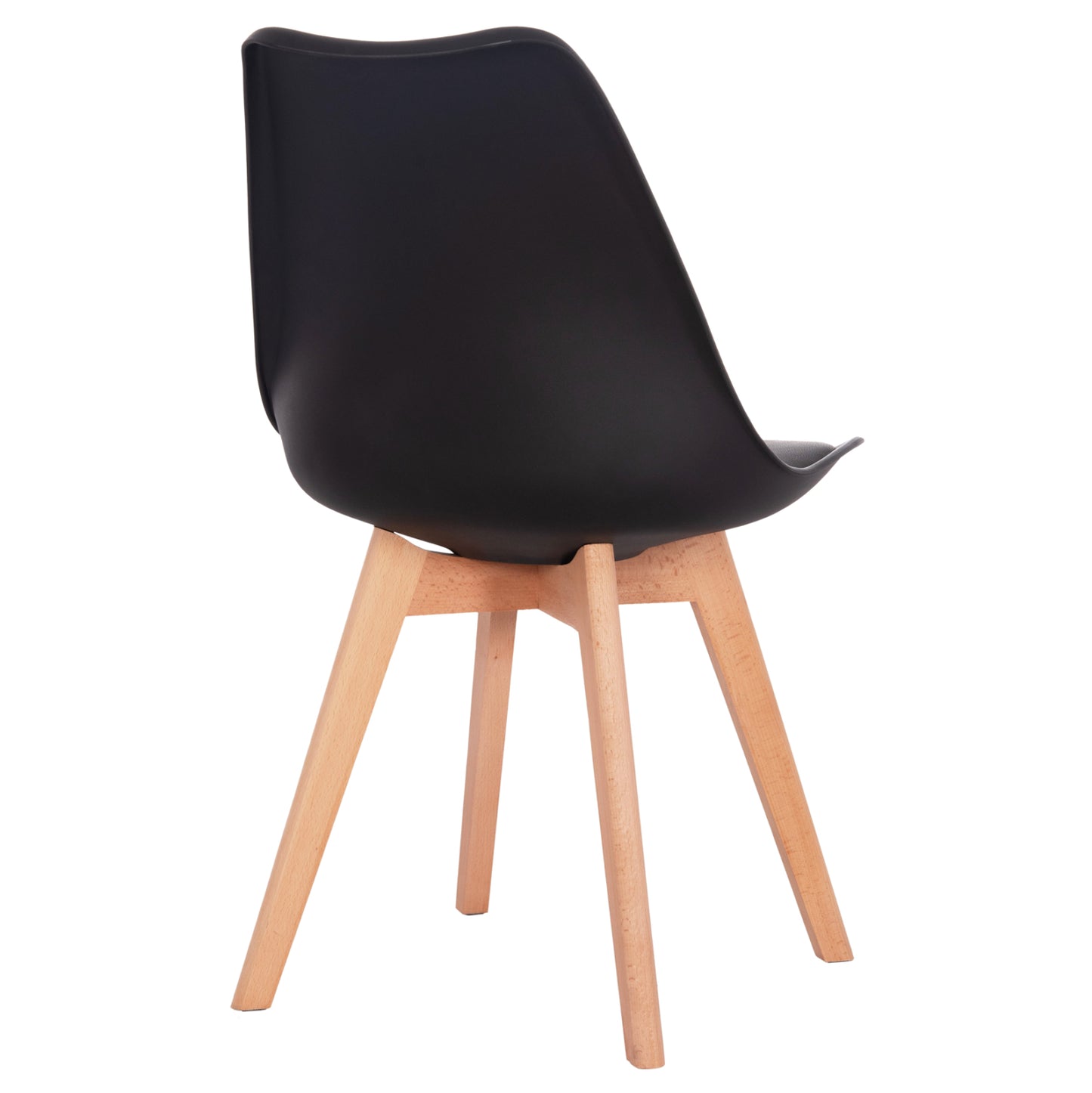 VEGAS CHAIR WITH WOODEN LEGS AND BLACK SEAT 48x49x81