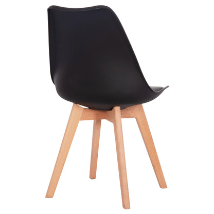 VEGAS CHAIR WITH WOODEN LEGS AND BLACK SEAT 48x49x81