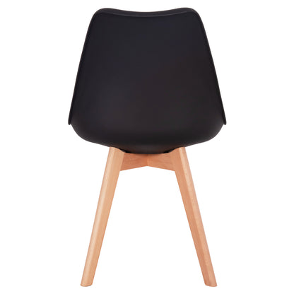VEGAS CHAIR WITH WOODEN LEGS AND BLACK SEAT 48x49x81
