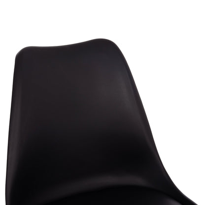 VEGAS CHAIR WITH WOODEN LEGS AND BLACK SEAT 48x49x81