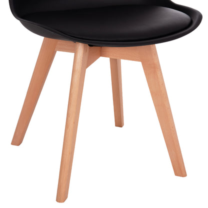 VEGAS CHAIR WITH WOODEN LEGS AND BLACK SEAT 48x49x81
